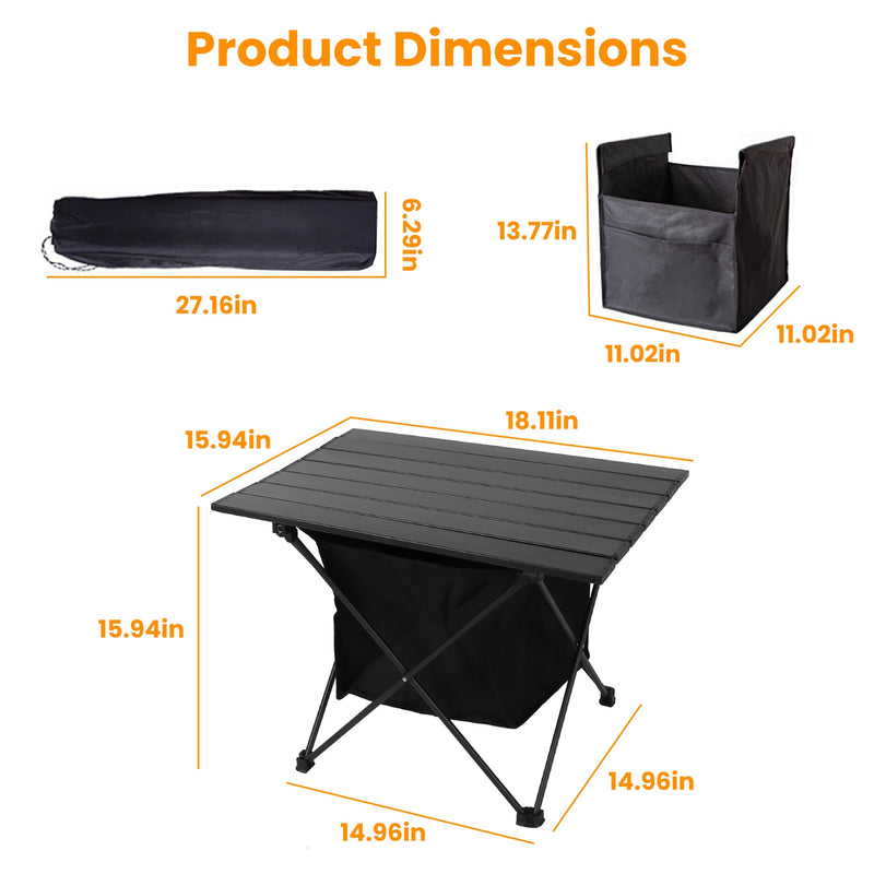 Load image into Gallery viewer, 1Pc Foldable Camping Table With Storage Basket Rustproof Portable Aluminum Alloy Roll-Up Camping Table With Carrying Bag For Camping Hiking BBQ Picnic Fishing Fedex Shipping
