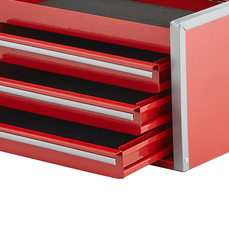 Load image into Gallery viewer, Tool Box 8.6-inch Portable Metal Tool Box 3 Drawers Tool Organizer Red
