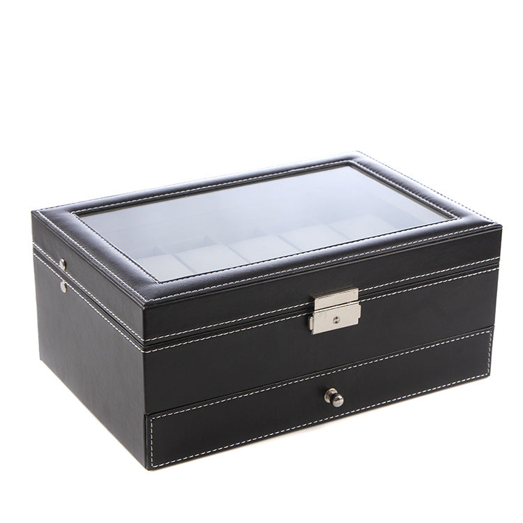 Load image into Gallery viewer, Double pu jewelry box watch storage box
