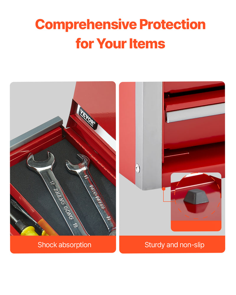 Load image into Gallery viewer, Tool Box 8.6-inch Portable Metal Tool Box 3 Drawers Tool Organizer Red
