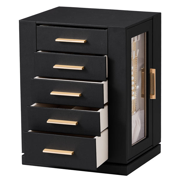 Load image into Gallery viewer, Four Sides With Storage, 5 Drawers That Can Rotate. Black Cabinet Body,   Velvet Fabric. Necklace Box.
