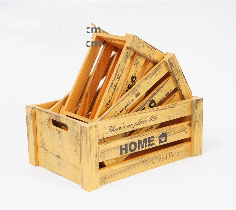 Load image into Gallery viewer, Vintage Wooden Bar Boxes Storage Rectangular Household Boxes

