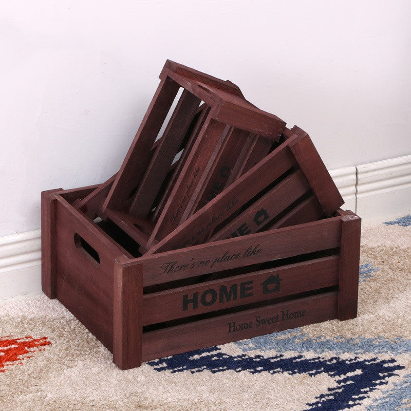 Load image into Gallery viewer, Vintage Wooden Bar Boxes Storage Rectangular Household Boxes
