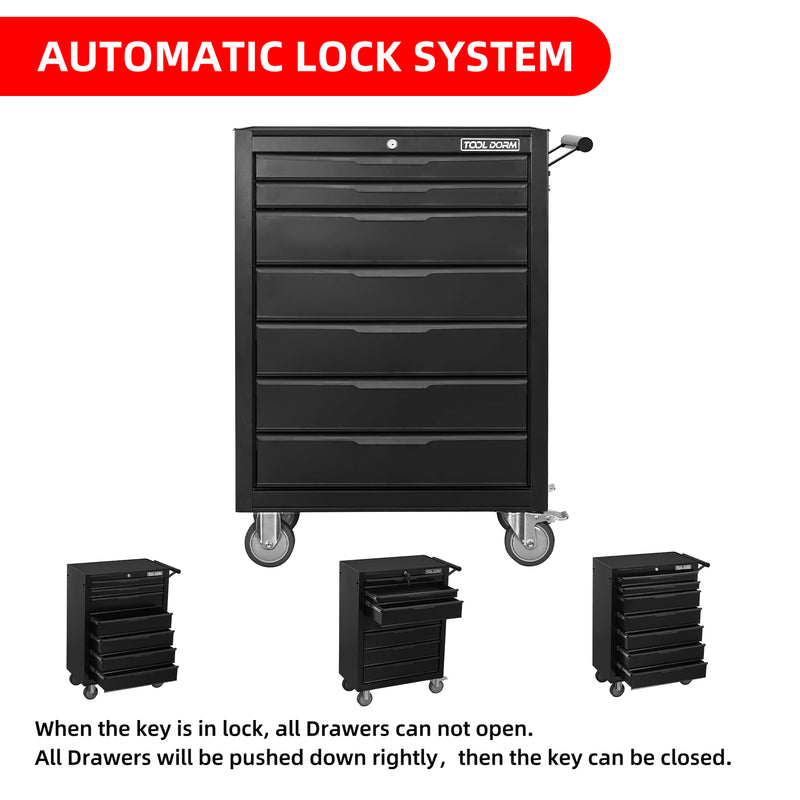 Load image into Gallery viewer, Tool Cabinet Tool Cart 24.2inch With Drawers And Wheels Metal Rolling Tool Box
