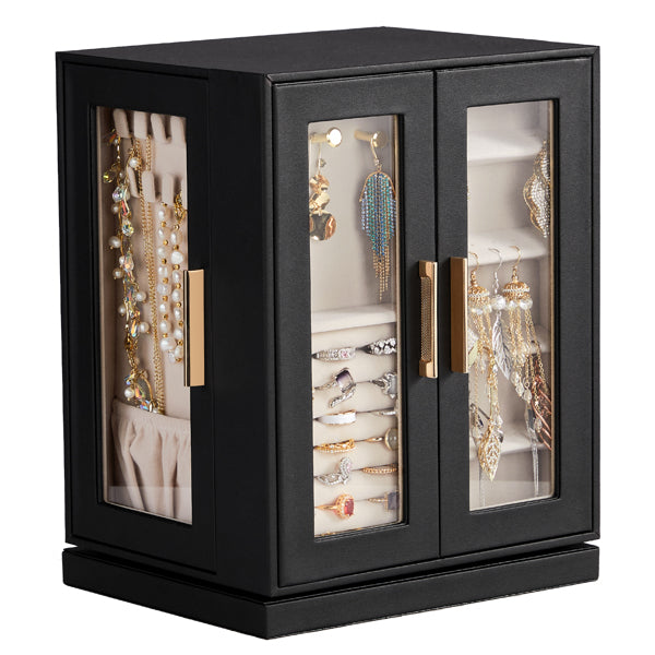 Load image into Gallery viewer, Four Sides With Storage, 5 Drawers That Can Rotate. Black Cabinet Body,   Velvet Fabric. Necklace Box.
