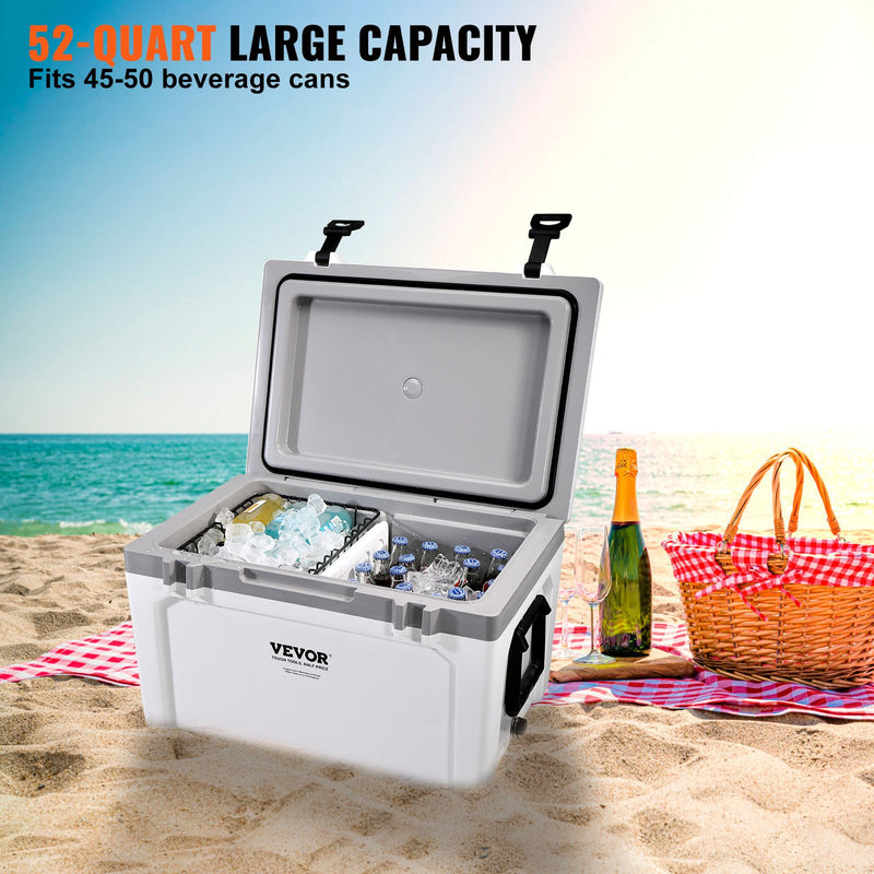 Load image into Gallery viewer, Insulated Portable Cooler, 52 Qt, Holds 50 Cans, Ice Retention Hard Cooler With Heavy Duty Handle, Ice Chest Lunch Box For Camping, Beach, Picnic, Travel, Outdoor, Keeps Cool For Up To 6 Days
