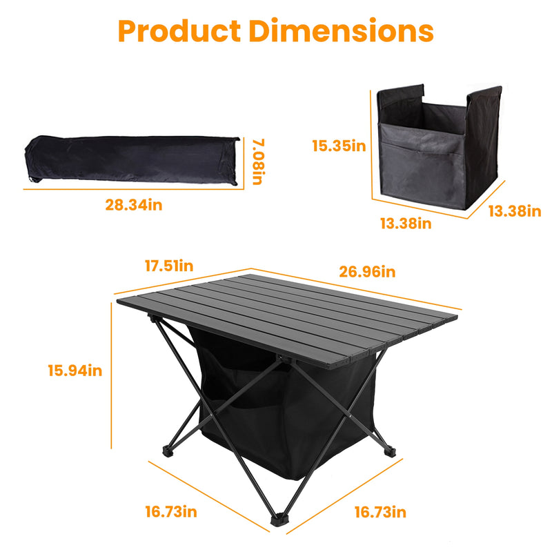 Load image into Gallery viewer, 1Pc Foldable Camping Table With Storage Basket Rustproof Portable Aluminum Alloy Roll-Up Camping Table With Carrying Bag For Camping Hiking BBQ Picnic Fishing Fedex Shipping
