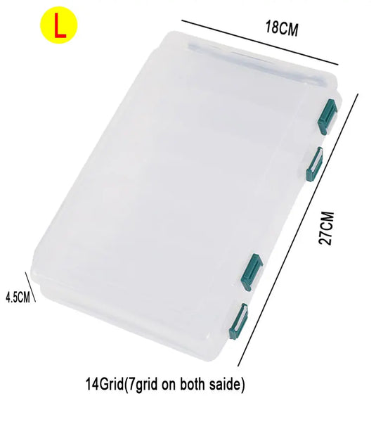 Fishing Tackle Box Lure Storage 14 Compartments Double Sided Lure Hook Boxes Baits Container Storage Case Fishing Accessories