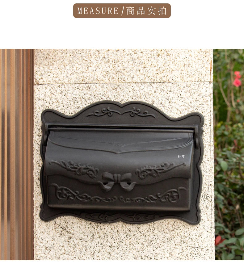 Load image into Gallery viewer, Matte Black European Rustic Iron Mailbox Vintage Bucket Tin Newspaper Post Letter Box Aluminum Design
