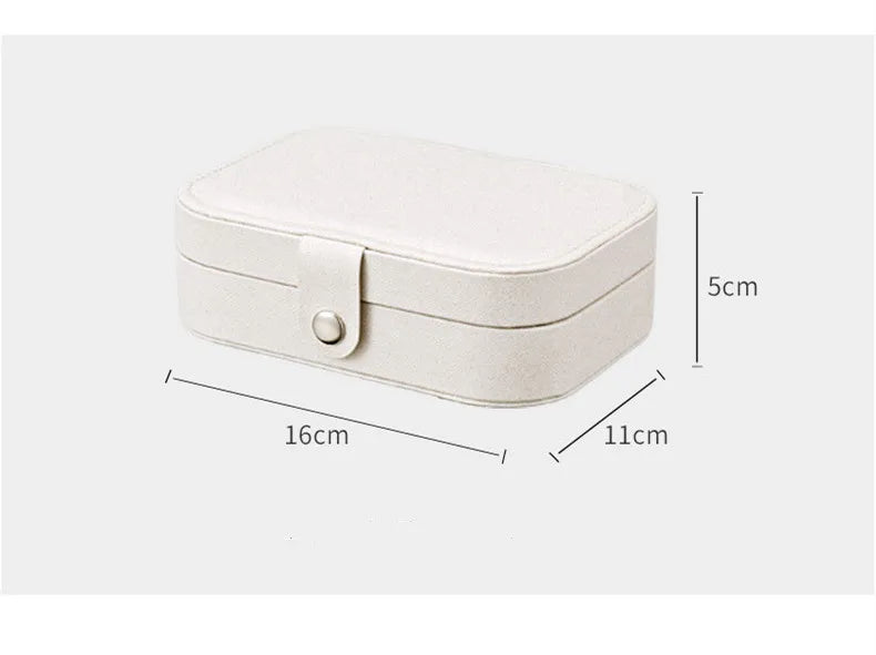 Load image into Gallery viewer, Portable Jewelry Box Jewelry Organizer Display Travel Jewelry Case Boxes Button Leather Storage Zipper Jewelers Joyero
