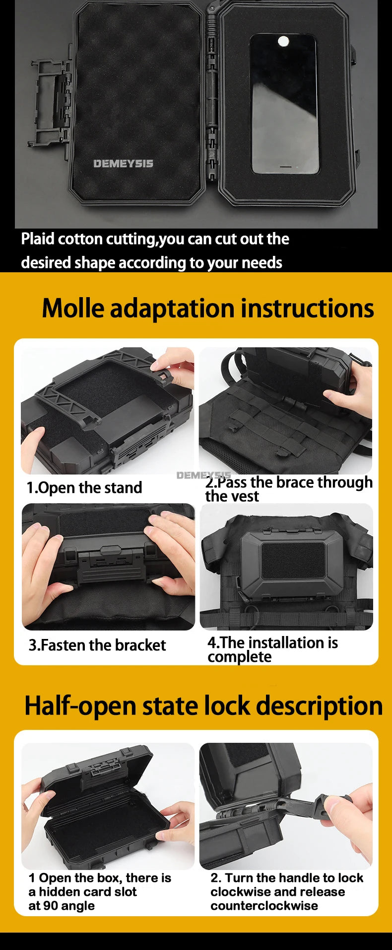 Load image into Gallery viewer, Tactical Equipments Storage Box  Waterproof Outdoor Hunting Gun Accessories Carry Case Lockable Molle Hard Shell Bag
