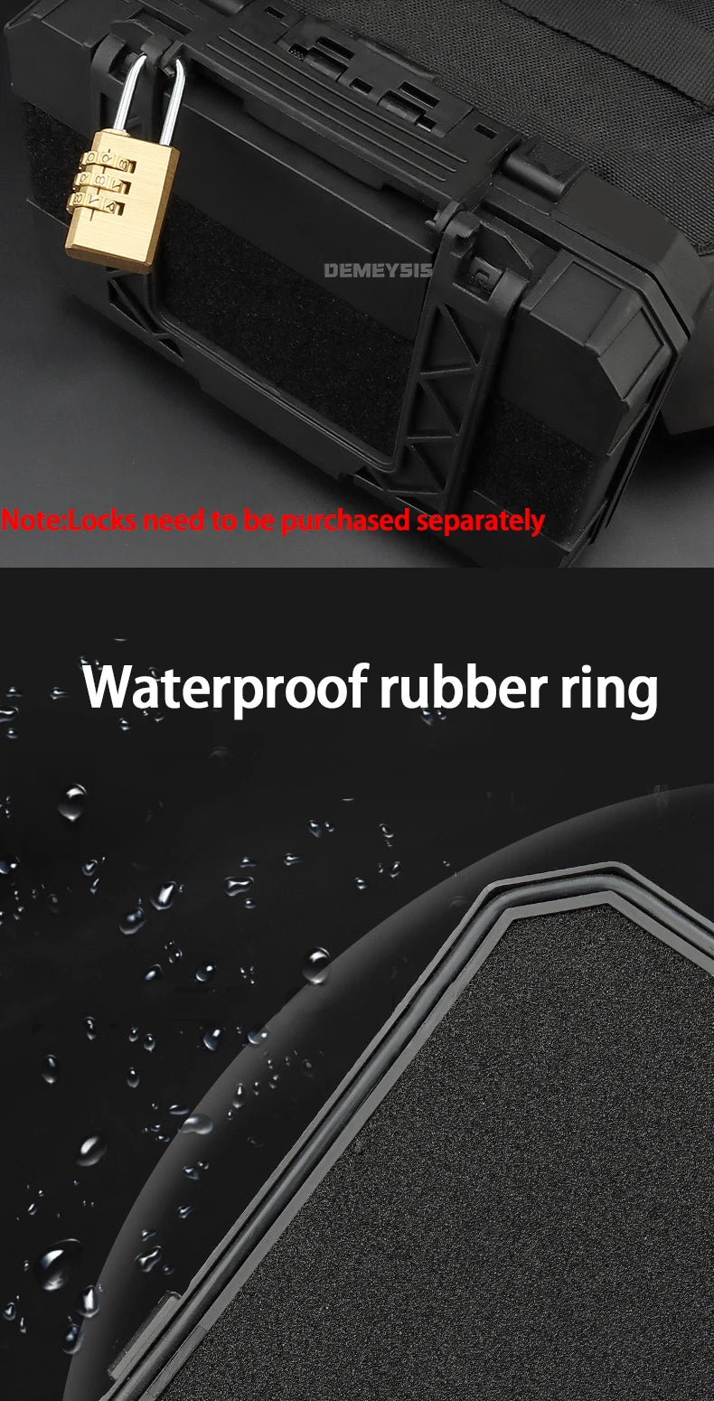Load image into Gallery viewer, Tactical Equipments Storage Box  Waterproof Outdoor Hunting Gun Accessories Carry Case Lockable Molle Hard Shell Bag
