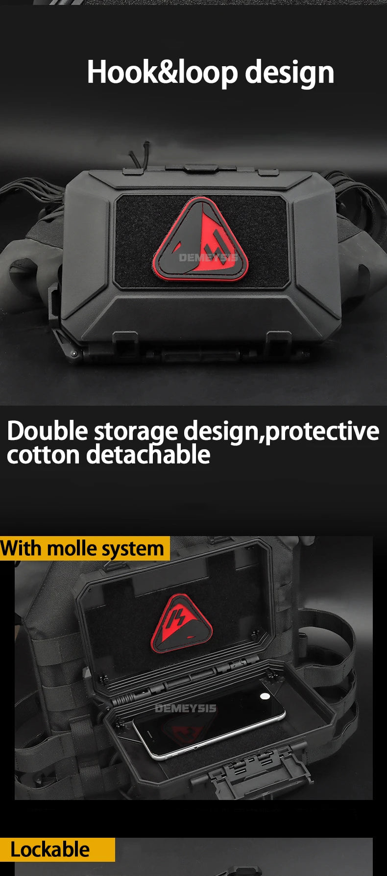 Load image into Gallery viewer, Tactical Equipments Storage Box  Waterproof Outdoor Hunting Gun Accessories Carry Case Lockable Molle Hard Shell Bag
