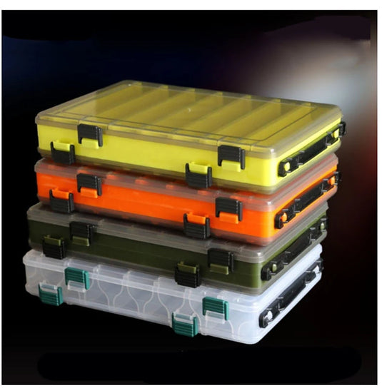 Fishing Tackle Box Lure Storage 14 Compartments Double Sided Lure Hook Boxes Baits Container Storage Case Fishing Accessories