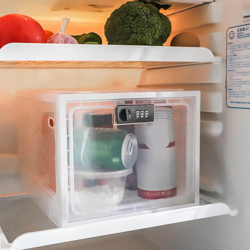 Load image into Gallery viewer, Refrigerator Food Transparent Storage Box With Combination Lock Medicine Box Compact Sanitary Mobile Phone Tablet Password Box
