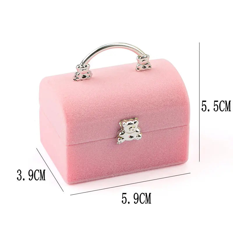 Load image into Gallery viewer, 1 Piece Small Jewelry Box Velvet wedding Ring box Necklace Display Box Cute Bear Gift box Container Case for Jewelry Packaging

