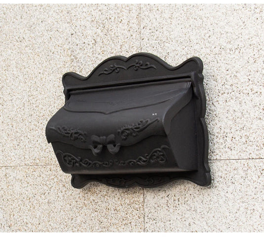 Matte Black European Rustic Iron Mailbox Vintage Bucket Tin Newspaper Post Letter Box Aluminum Design