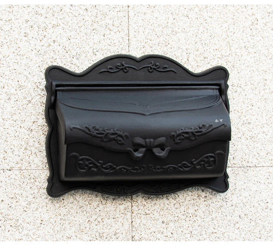 Matte Black European Rustic Iron Mailbox Vintage Bucket Tin Newspaper Post Letter Box Aluminum Design