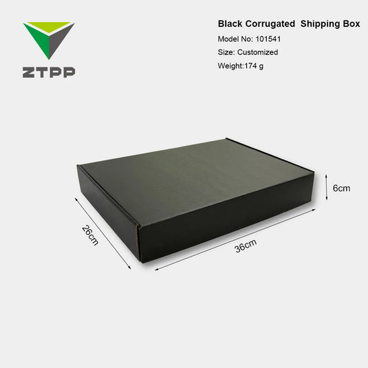 Eco Friendly Mailing Mailer Black Paper Corrugated Clothing Gift Shipping Boxes Large