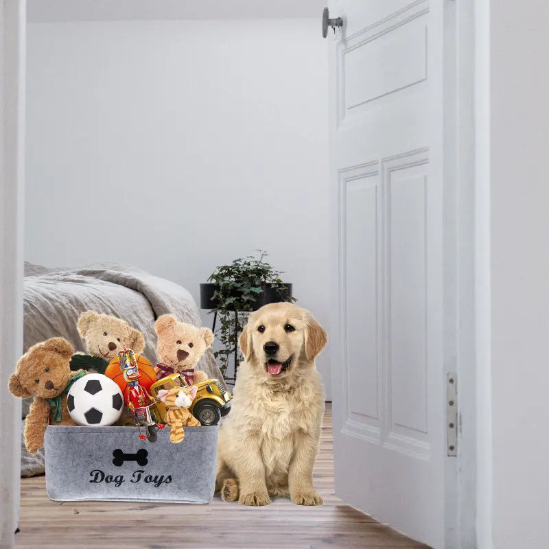 Load image into Gallery viewer, Dog Toy Basket Pet Storage Box Bin Organizer Toys Felt Cat Accessory Container Bins Baskets Accessories Containers Organizing
