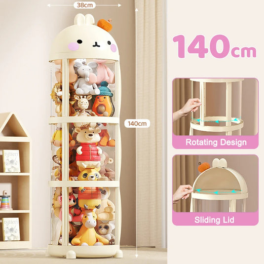 Doll Storage Box Large Capacity Organization Children's Plush Toys Bucket Home Multi-layer Push The Door Toy Organizer Kid Gift