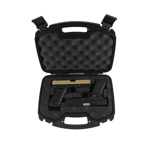 Hard box with foam, lockable waterproof portable 2 pistols, used for storage box of outdoor shooting and Hunting shooting ground