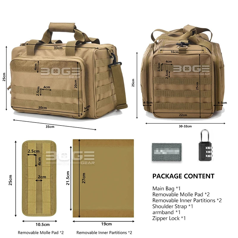 Load image into Gallery viewer, Shooting Range Bag Molle System Outdoor Hunting Accessory Nylon Tactical Gun Case Pack Pistol Tools Shoulder Bag Sniper Black
