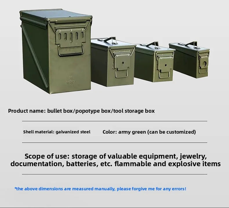 Load image into Gallery viewer, Metal bullet box, iron sheet storage box for hardware tools, small multi-functional protective portable ammunition empty box
