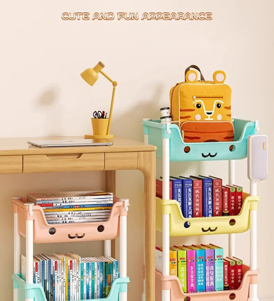 Toy Storage Trolley Bookshelf Kitchen Organizer Bathroom Accessories Snack Rack for Children Storage Organizer Kitchen Storage