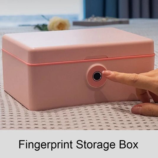 Biometric Fingerprint Safe Box Mini Safe Money Cash Jewelry Security Storage Box Household File Secret Hidden Safe Cosmetic Box