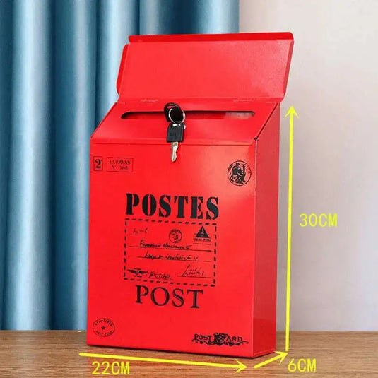 Household Industrial Style Photography Prop Mailbox Retro Christmas Mailboxes Tin Letter Box Vertical Suggestion Box Letter Box