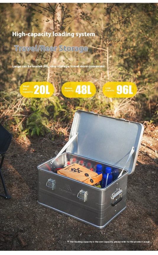 30-80L Outdoor Storage Box Camping Picnic Travel Aluminum Alloy Large Capacity Box Accessories Storage Bag Hiking Accessories