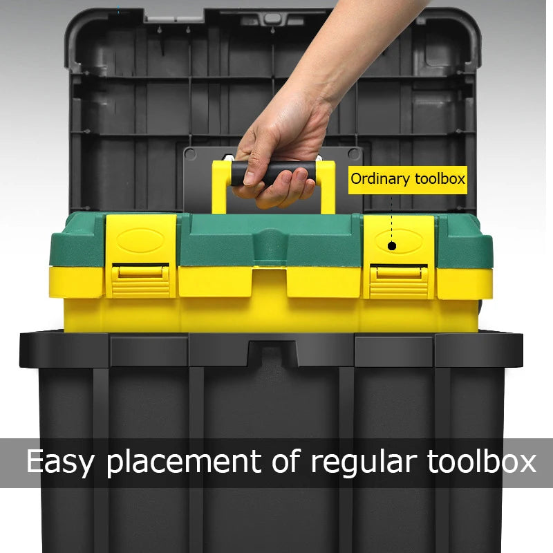 Load image into Gallery viewer, Large Tool Box Increase In Height Suitcases Hardware Parts Box Portable Tool Organizer Professional ToolBox For Garage Workshop
