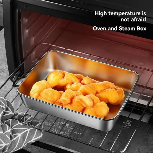 Stainless Steel Fresh-Keep Box Sealed Lunch Box with Lid Rectangle Food Container Fruit Refrigerator Storage Organizer Container