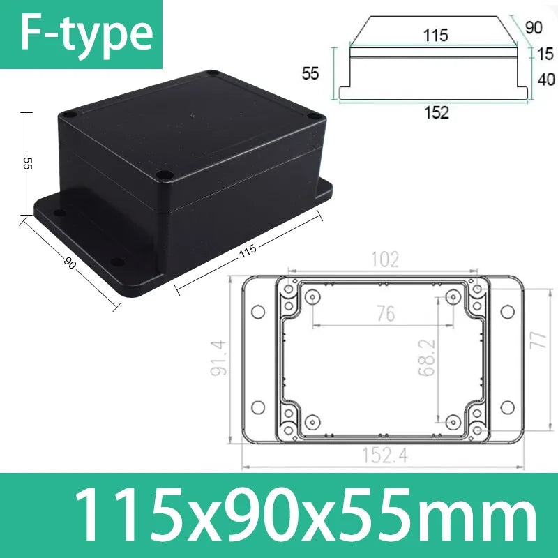 Load image into Gallery viewer, ABS Waterproof Box Housing Electronic Safe Case Plastic Boxes Black Wire Junction Box Plastic Organizer IP67 Waterproof Enclosur
