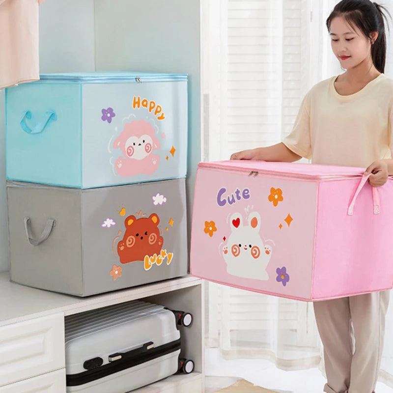 Load image into Gallery viewer, Cube Folding Toys Storage Box Kids Toys Organizer Box Felt Cloth Fabric Storage Basket For Cartoon Animal Nursery Toy Bins Home
