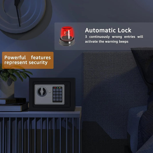 2026 NEW Electronic Digital Keypad Lock Safe Security Box All Steel for Home Office Password and Key Unlock Safe and Compact