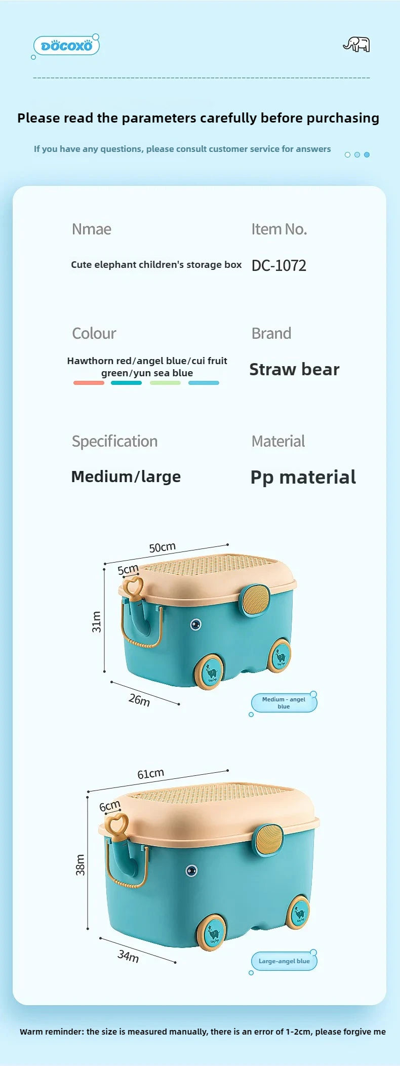 Load image into Gallery viewer, Children's Large Toy Storage Box with Cartoon Design Dustproof PP Bin with Wheels for Clothes &amp; Building Blocks Organization
