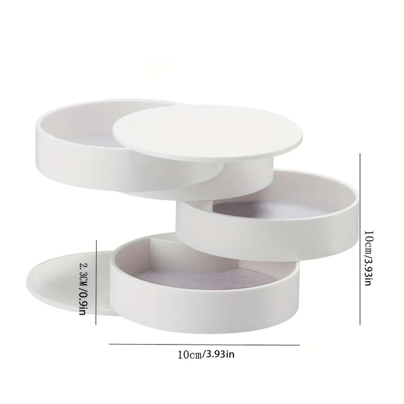 Load image into Gallery viewer, Rotating Multi-layer Desktop Storage Box Hair Accessories Jewelry Makeup BoxNWith Lid Dustproof Jewelry Box Jewelry Storage Box
