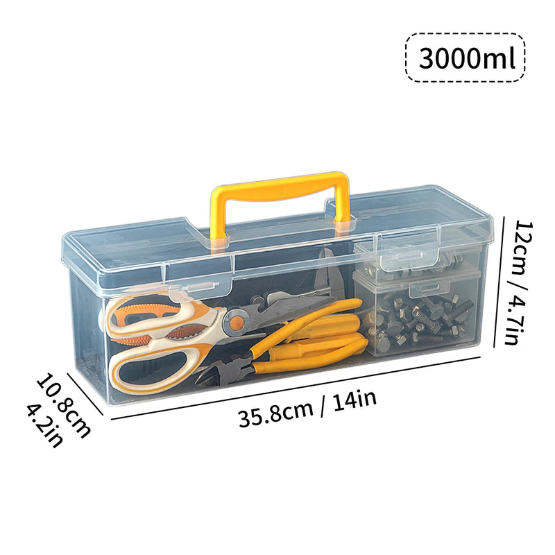 Load image into Gallery viewer, Transparent Handheld Toolbox Portable Large Capacity Thickened Plastic Hardware Tool Storage Box With Handle Tool Organizer Box
