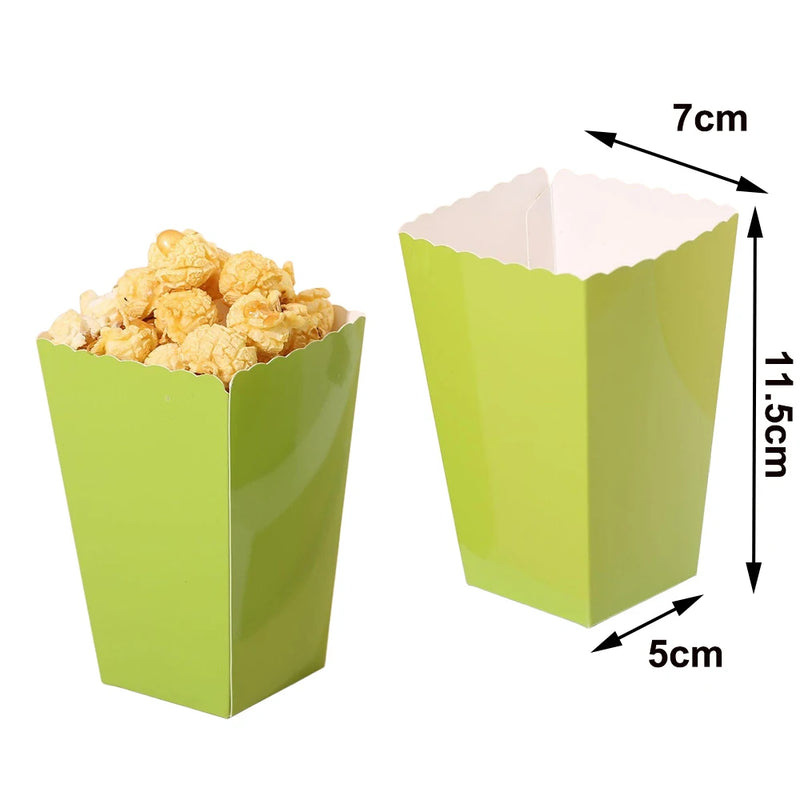 Load image into Gallery viewer, 6/12/24 Solid Color Paper Food Trays Disposable Food Boat Black White Blue Yellow Popcorn Box Baby Showe Birthday Party Supplies
