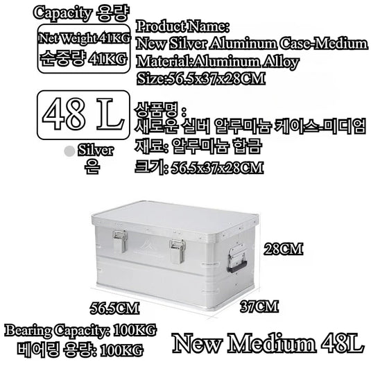30-80L Outdoor Storage Box Camping Picnic Travel Aluminum Alloy Large Capacity Box Accessories Storage Bag Hiking Accessories