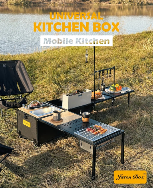 Jason Camping Customized High Quality Camping Folding Storage Box for Outdoor Picnic Compact Van Multi Functional Kitchen Box