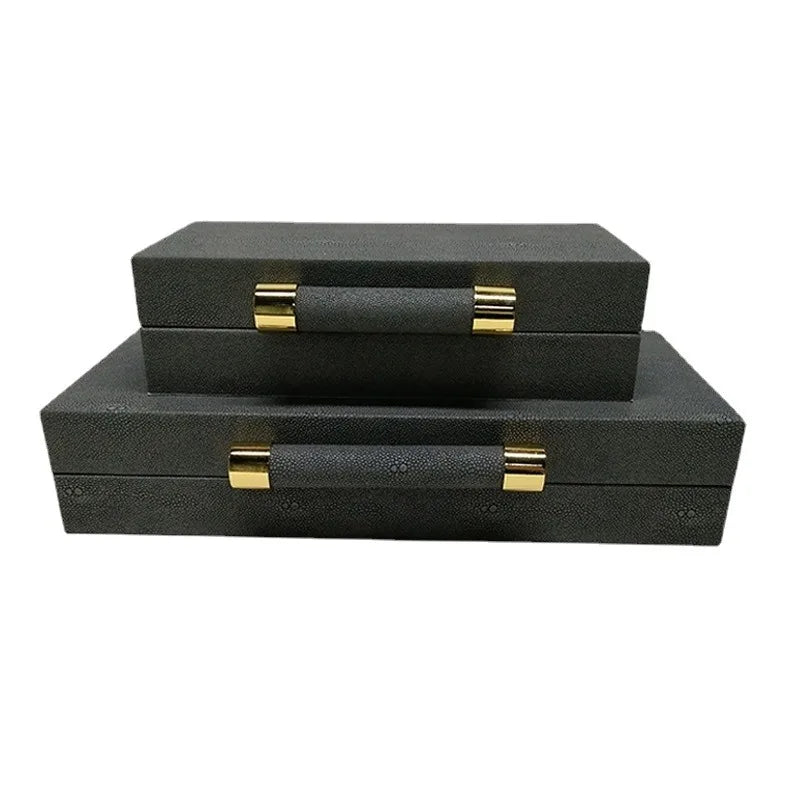 Load image into Gallery viewer, Leather Jewelry Box To Store European Style Wooden Frame Organizer Luxury Jewelry Box Empty No Grid Gift Boxes for Present
