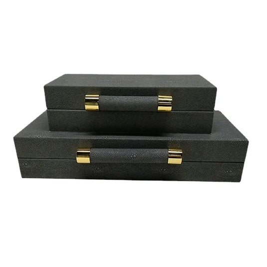 Leather Jewelry Box To Store European Style Wooden Frame Organizer Luxury Jewelry Box Empty No Grid Gift Boxes for Present