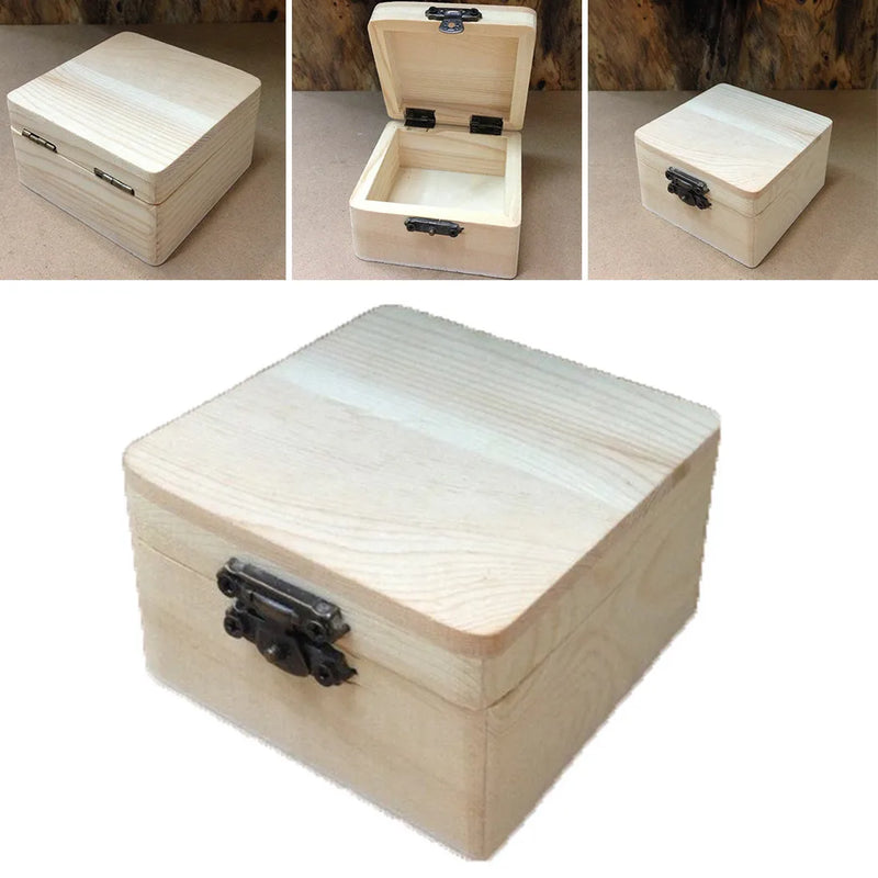 Load image into Gallery viewer, Wooden Storage Box Plain Wood With Lid Multifunction Square Hinged Crafts Gifts Boxes For Home Supply Storages Decoration
