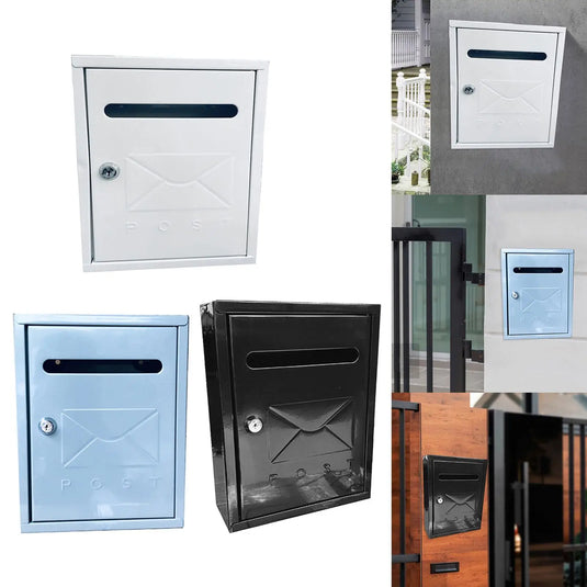 Locking Wall Mailbox Outdoor Mail Box Weatherproof Multipurpose 21.7x30x7cm for Mailings, Envelopes, Magazines Large Capacity