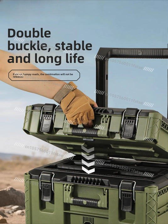 Toolbox Hardware Storage Box Combination Stacking Box Trolley Type Industrial Grade New Base Station Type Hand Pull Large Box