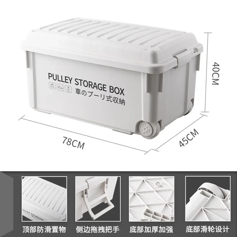 Load image into Gallery viewer, Industrial Storage Box Large Capacity Organizer Box Durable Camping Container with Wheels Heavy-Duty Storage Case Off-White
