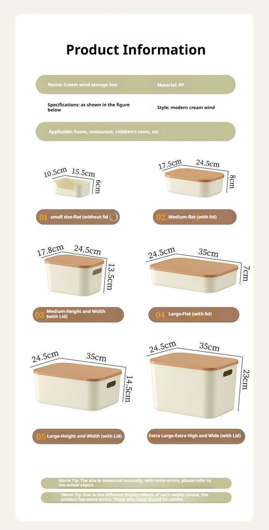 Toy Storage Box with Lid Desktop Plastic Snacks Cosmetics Organizer Basket Dormitory Wardrobe Sundry Pants Clothes Storage Box